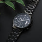 Father's Day Gift | Engraved Design Black Cronograph Watch