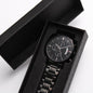 Father's Day Gift | Engraved Design Black Cronograph Watch